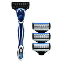 Afeitadora manual clásica, maquinilla de afeitar de 5 capas, cuchilla reemplazable, lavada y reutilizada, maquinilla de afeitar de seguridad para hombres - details 5