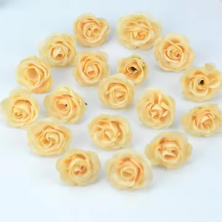 Mini cabezas de rosas artificiales de seda para decoración del hogar, accesorios artesanales de flores falsas, 10/50/100 piezas, 2,5 cm - 1