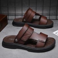 2025 nuevas sandalias de piel de vaca de primera capa zapatos de playa de cuero transpirable para hombres casual suela suave de mediana edad y ancianos papá zapatos de los hombres. - details 7