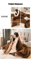 Manta cálida de invierno para sofá cama, funda de lana gruesa de Color sólido para dormitorio, sala de estar, adultos y niños - details 5