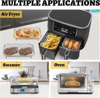 Estante Rectangular de Acero Inoxidable para Freidora de Aire, Accesorios Freidora Aire,Bandeja para Parrilla,Cesta de Airfryer Caliente, Accesorios para Ninja Dual, 3 Piezas Capas - details 4