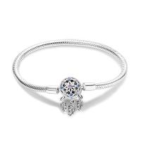Pulsera de plata de ley 925 con forma de corazón y mariposa para mujer, brazalete de cadena de seguridad, compatible con abalorios originales, joyería - details 23