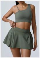 Conjunto de Yoga Transpirable de 2 Piezas Traje Deportivo para Mujeres Top de Crop de Yoga - details 0