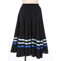 Faldas Flamenco español para mujer, vestidos de danza contemporánea moderna lírico, cintura alta, dobladillo a rayas, falda con - details 13