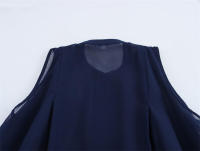 OUWU- Blusa Lisa Para Mujer, Tops Holgados Con Cuello Redondo, Camisas De Gasa Sin Mangas, Chaleco Clásico Sencillo A La Moda Para Oficina Para Mujer - details 2