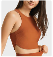 Sujetador deportivo de yoga para mujer SHINBENE con cuello alto y diseño de costilla para gimnasio y entrenamiento tipo Racerback con built in bra - details 18