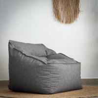 Reposapiés Salon de Lujo - [50x40x30 cm] Sofá Puf de Diseño con Relleno Incluido para Escritorio u Oficina - Taburete Bean Bag Silla Grande en Cuero Sintético Beige - details 60