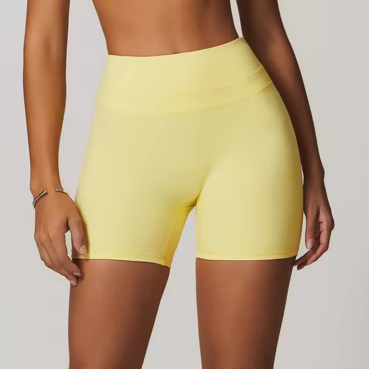 Pantalones Cortos Deportivos de Cintura Alta para Mujer Pantalones Cortos de Yoga Transpirables Ajustados para Fitness Pantalones Cortos de Gimnasio Atléticos para Ciclismo - 1