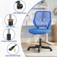 Silla Escritorio de Oficina Ergonómica Silla Giratoria Altura Ajustable sin Reposabrazos Asiento Malla Rosa - details 40
