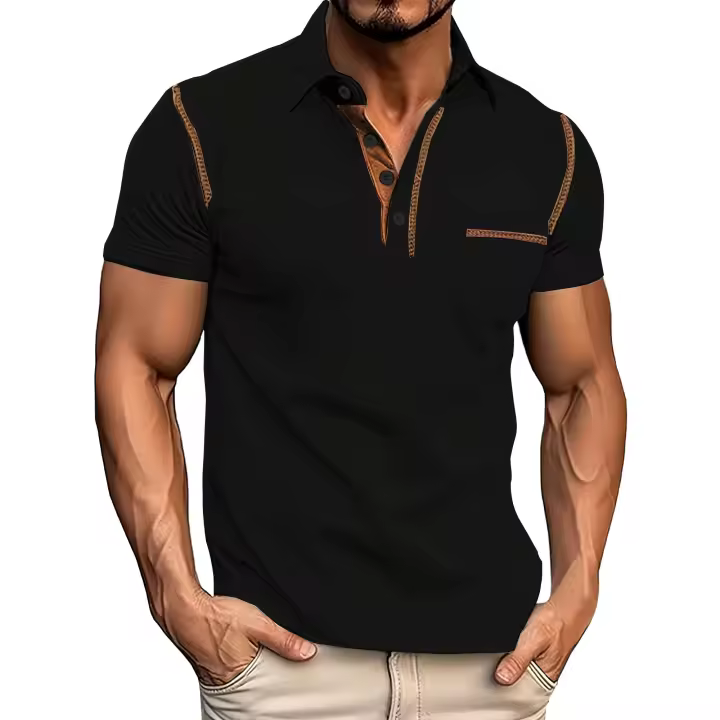 Polo de hombre de manga corta con hombros holgados. - 1