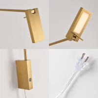 Lámpara de Pared Dimmable Sustavely Ajustable para Dormitorio, Oficina Luz de Pared Dorada Mate - details 2