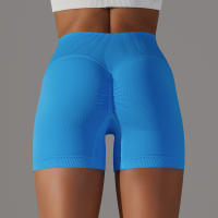 Hamidou pantalones cortos deportivos para mujer, Shorts de Yoga con cintura cruzada, gimnasio, entrenamiento, correr, cintura alta, realce de cadera, sin costuras, Fitness - details 81