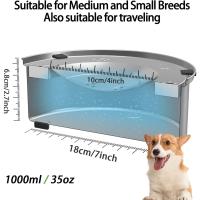 Bol de Agua para Perros de Acero Inoxidable Sin Derrames, Alimentador de Mascotas Lento y Sin Salpicaduras - details 1