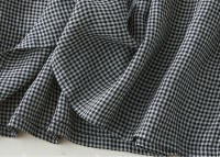 Vestido de Otoño a Cuadros de Moda Estilo Japonés Casual para Mujeres Vestido de Oficina Blanco y Negro a Cuadros Ropa Larga de Primavera Casual - details 10