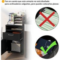 Mueble de Oficina Móvil con Cajón y Gabinete Soporte de Impresora con Ruedas Tamaño 40x35x60 cm - details 15