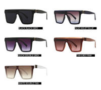 Toyear-gafas de sol cuadradas para hombre y mujer, lentes de sol de marca de diseñador de lujo, a la moda, Estilo Vintage, montura grande, parte superior plana, UV400 - details 4