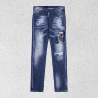 Dsquared2 pantalones vaqueros ajustados para hombre SN34 pantalones holgados con agujeros y emblemas pantalones vaqueros bordados - details 8