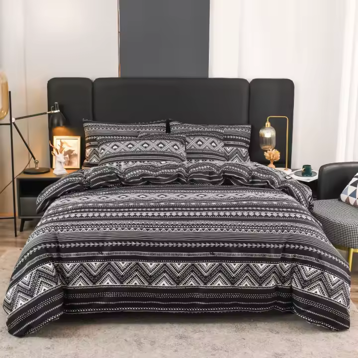 Juego de ropa de cama de 2/3 piezas, edredón de microfibra para cama doble, tamaño Queen - 1