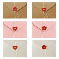 20 piezas Vintage San Valentín sobres de ventana sobre de regalo sobre de efectivo sobres de papel Kraft con botón lazo amor - details 1