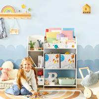 Niños Estantería Almacenamiento Multifuncional 2 Cajas Gran Capacidad Tema Universal Dormitorio Salón Blanco GKR42WT - details 5