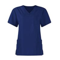 Uniforme de enfermera de color sólido para mujer, traje de pantalones de manga corta con cuello en V de tela de secado rápido, uniforme de enfermería con múltiples bolsillos - details 53