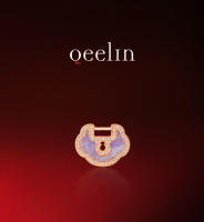 QееΙīп Collar Yu Yi mediano en oro amarillo de 18 quilates con diamantes y jade negro - details 4