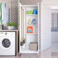 escobero Multiusos Dos Puertas en Color Blanco (Alto 170 cm/Ancho 61 cm/Fondo 32 cm) - details 4
