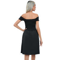 Vestido sin tirantes con cuello único de verano 2025, falda con base oscilante grande, ropa de mujer - details 6