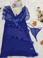 Guiruo-ropa interior ligera de lujo para mujer, hilo ligero de plumas, falda para dormir con correa de viento, conjunto de uniforme de bata exterior - details 3