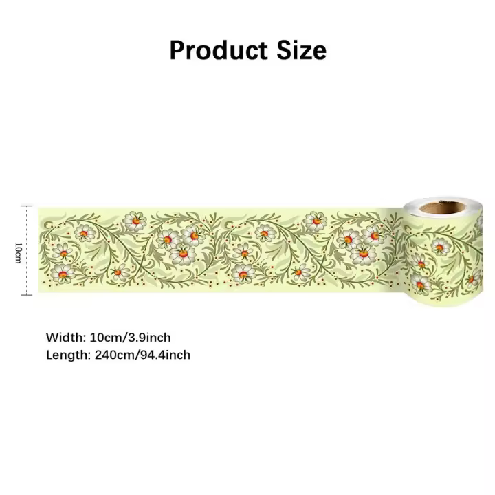 Papel tapiz decorativo impermeable para el baño, embellecedor autoadhesivo para bordes, base - 1