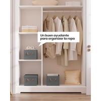 Juego de 3 Cajas Plegables Organizadores de Tela con Asas para Ropa y Juguetes Gris - details 2