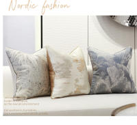 Fundas de Almohada Decorativas Modernas de Lujo Tiras Jacquard Gruesas Moda Nórdica para Sofá - details 7