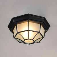 Luz de techo de bronce negro antiguo para exteriores, lámpara de montaje empotrado E27 para camino al aire libre, pasarela, iluminación de balcón - details 5