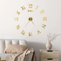 Reloj de pared con espejo acrílico de Número Romano grande 2D/3D, pegatina de moda DIY, relojes de cuarzo, decoración del hogar, pegatinas para el salón - details 29