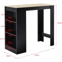 Elegante Mesa de Bar de Bistro 110 x 50 x 103cm Barra de Cocina Alta con 3 Estantes - details 8