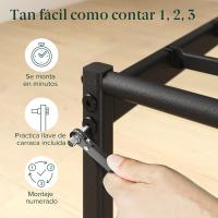 Marco de Cama de Metal Somier Altura de 30cm Montaje Fácil Espacio de Almacenamiento Bajo de la Cama Negro - details 6
