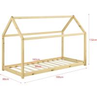 Cama para niños de Madera 206x98x142cm Cama Infantil Forma de casa Blanco Mate - details 11
