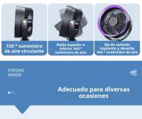 Ventilador USB Portátil con Luz Nocturna Rotación de 360°, 3 Velocidades, Silencioso y Ahorro Energético para Cama/Escritorio/Pared - details 7