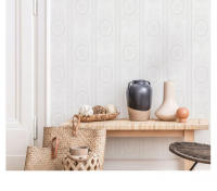 Pegatina de Pared Moderna Floral Papel Pintado en Relieve 3D Blanco Adhesivo Autoadhesivo - details 0