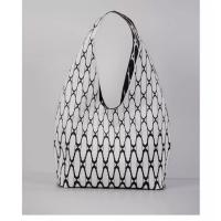 Air fly tejiendo obra de arte diseño original bolsa de mano lanzadera patrón 3D tejer de doble cara triángulo trasero bolsa minimalista casual bolso - details 21