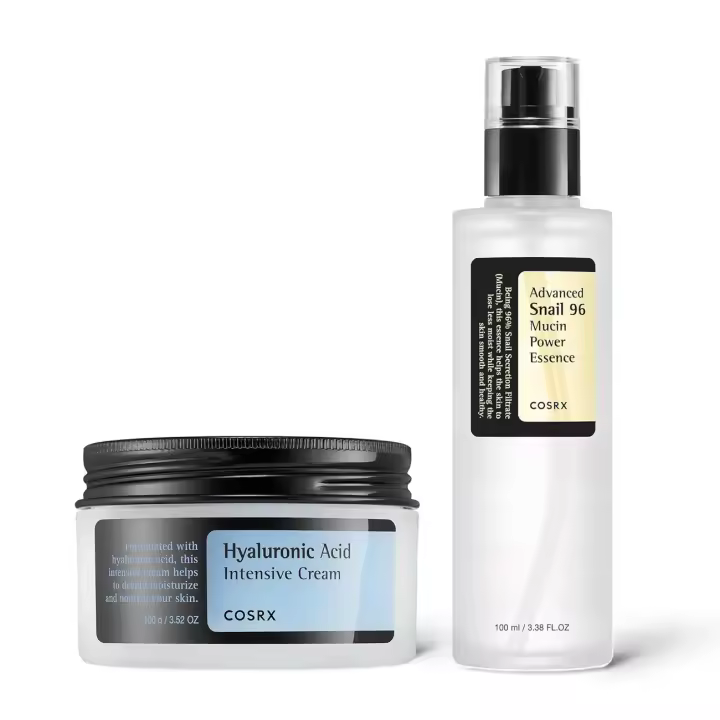 COSRX Ultimate Duo - Crema Intensiva de Ácido Hialurónico + Esencia de Mucina de Caracol al 96%, Hidratación Intensa de Larga Duración y Reparación de la Piel - 1