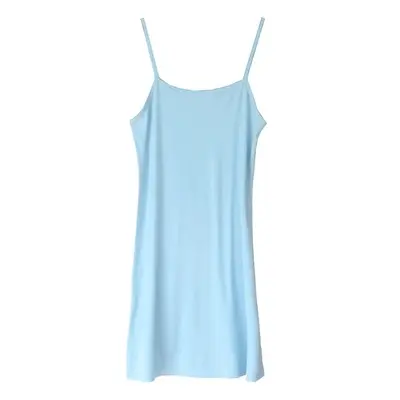 Vestido largo medio con tirantes finos, ropa interior básica de talla grande, enagua suave, sólida, para verano - 1