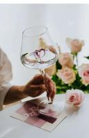 Gran capacidad 3D Dia Rosa de cristal con alas de corazón incorporado copas de vino tinto copas copas regalo 1 PC - details 5