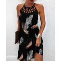 Vestido casual sin mangas con cinturón de malla y estampado étnico de nueva temporada primavera-verano 2025 para mujer - details 2