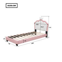 Marco de Cama para Niños 90*200cm con Base de Rebanado y Almohadilla Diseño de Corona Rosa - details 6