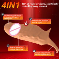 Funda vibradora para pene, anillo de gallo, silicona líquida, producto sexual para parejas suaves para adultos, anillo vibratorio expansor de pene para el punto G de las testículas del pene - details 2