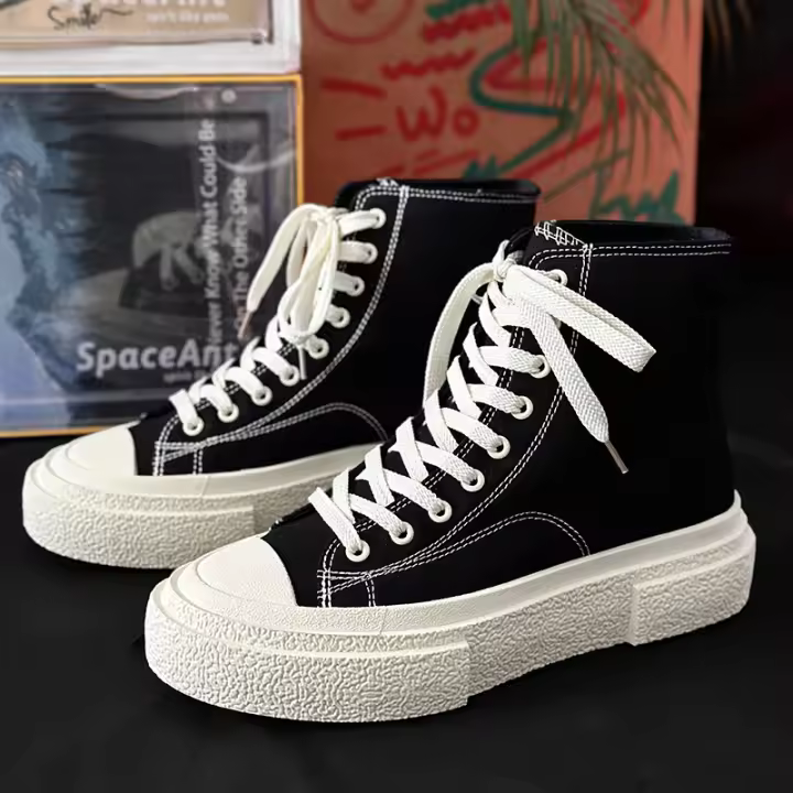 Zapatillas de Skate de Lona Clásica de Alta Talla Zapatos Casuales para Hombres y Mujeres Moda 2025 - 1