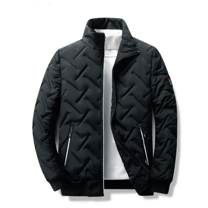 2025 Chaqueta de algodón para hombre, abrigo ligero con cuello alto, estilo corto, tendencia, otoño e invierno, - 1