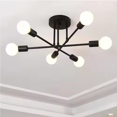 Luces de techo LED modernas, lámparas de techo industriales de hierro negro/dorado, nórdico, minimalista, para decoración del hogar, sala de estar, comedor - 1