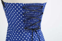 Vintage Women Summer Polka Dot Print Halter Party Dresses - details 6